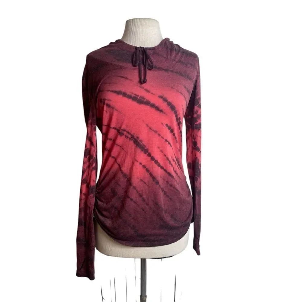 Halcyon Bebe M hooded long sleeve pullover tunic w/ruched sides